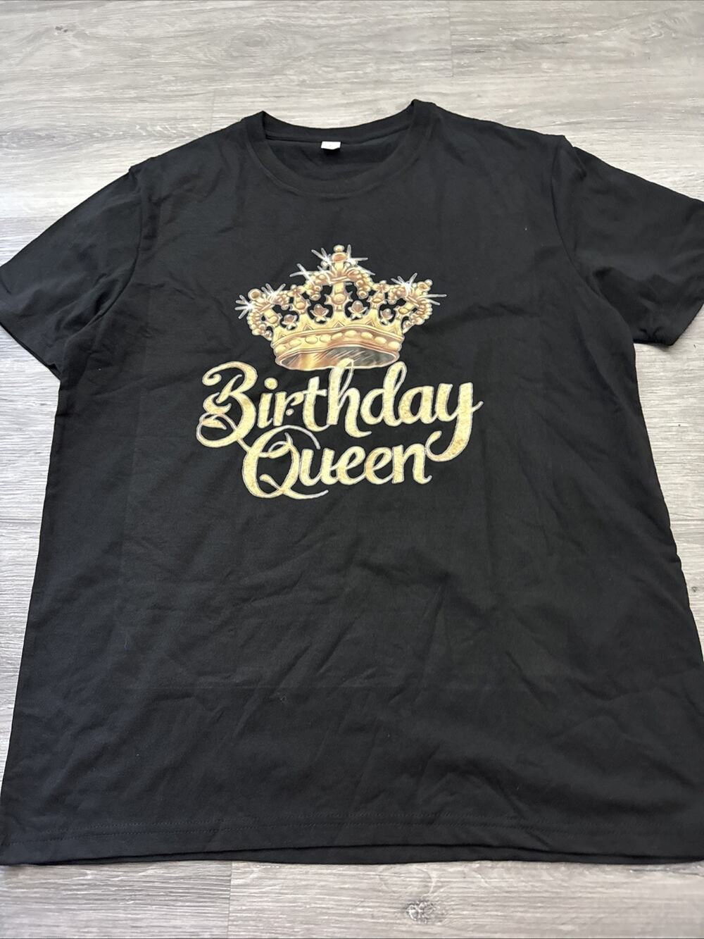 Birthday Queen T-Shirt Tee, Black, Large